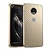 Produktbild Moto Z2 Force Hülle,Grandcaser Aluminum Bumper + Carbon Fiber Acrylic Back Cover [2 in 1] Anti-Kratzer Stoßfest Hybride Schutzhülle für Motorola Moto Z2 Force-Gold