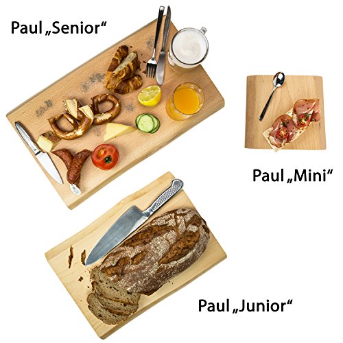 Schwarzwald Massivholz Schneidebrett PAUL Senior 50 cm, Buche mit natürlicher Baumkante - 9