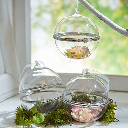 Deko-Kugeln zum individuellen Befüllen – Glas / Metall – Transparent – 3er Set - 4