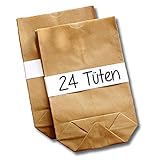 24 braune Papiertüten Kraftpapiertüten - Geschenktüten -...
