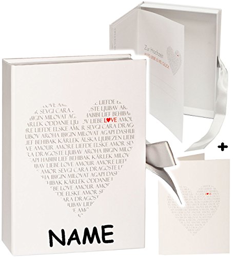 Schatzkästchen / Geschenkbox / Fotobox – “ zur Hochzeit “ __ incl. Karte / Geschenkkästchen / Erinnerungsbox – Verpackung – Glückwunschkarte – Buch – Ehe Brautpaar / Hochzeitsfeier – Bräutigam – Herzen Love – Erinnerung – Erinnerungsalbum – Erinnerungsbuch – selber / selbstgestalten – Hochzeitsgeschenk / Geldgeschenk – Erinnerungen Box Kästchen / Kiste – Geschenkschachtel – Sammelbox zum Aufbewahren – Geschenkverpackung - 3
