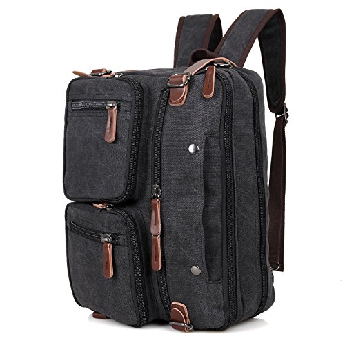 loietnt Unisex Damen Herren Laptop Umhängetasche Cabrio Universal Vintage Leinwand Laptop-Rucksack und Handtasche, Schule Rucksack/Büchertasche/Tagesrucksack/Wandern/ - 2