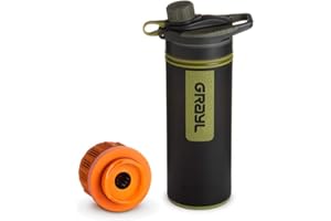 WATPASS Grayl GeoPress - Filtro de agua para exteriores y viajes, para agua de 250 L, cartucho de filtro intercambiable, color camuflaje negro con 1 filtro de repuesto