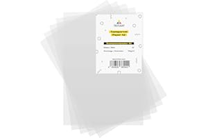Tritart Carta Lucida A2 per Disegno - Carta da Lucido Trasparente Stampabile - 20 Fogli Lucidi A2 Trasparenti 100 gsm - Bianca e Copiativa per Disegni Tecnici e Creativi