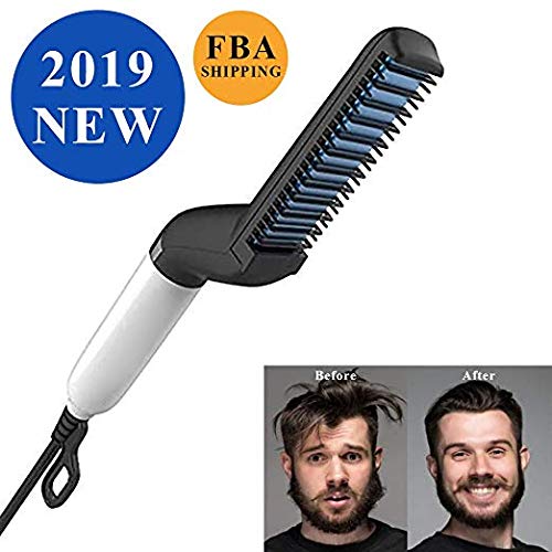 Plancha alisadora de pelo rápida, multifuncional, para barba, rizador de pelo, peine de masaje para hombres