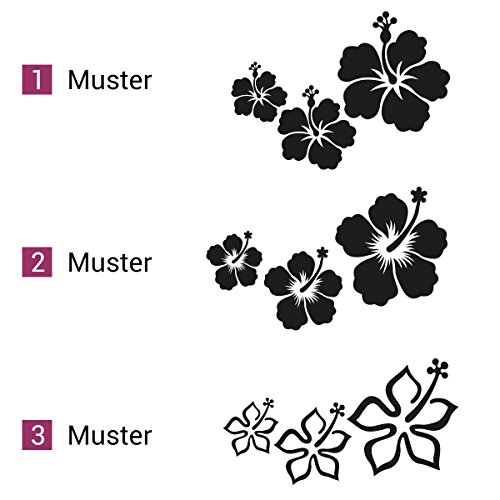 Wandkings Wandtattoo „Hibiskusblüten“ – 3 Stück im Set – verschiedene Motive und Farben wählbar – MOTIV 1 / Farbe PINK - 4