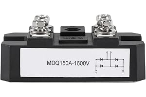 ZUNATE Brückengleichrichter, Schwarz Bridge Rectifier Einphasen Dioden Brückengleichrichter 150A 1600V High Power Einphasen Gleichrichterbrücke Modul, 4 Anschlüsse