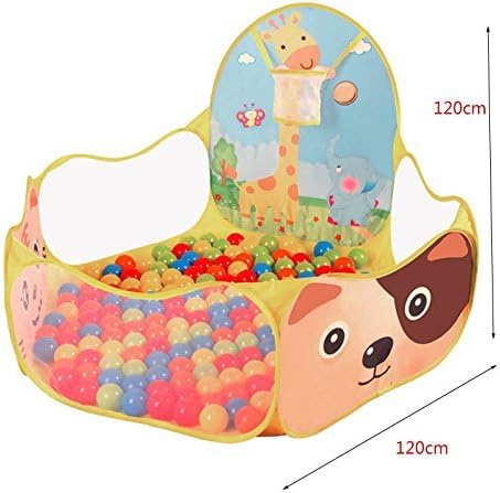 Ciaoed Kids Ball Pit, Indoor &amp; Outdoor Play Tent Playpen Ball Pit Pool with Basketball Hoop Zippered Storage Bag (Balls not Included) (Red)