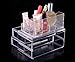 New Cosmetic Jewellery Rack Makeup Organizer Box Case Clear 2 Storage Drawers