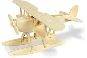 Georgie Porgy Drewniane puzzle 3D dla dzieci klocki dla dzieci puzzle pedagogiczna zabawka prezent (JP209 samolot wodny)