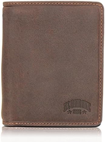KLONDIKE 1896 DON Wallet for Men in high-quality, dark brown vintage leather with 6 credit card compartments