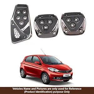 Oshotto 3 Pcs Non-Slip Manual CS-375 Car Pedals kit Pad Covers Set Compatible with Tata Tiago (Black)