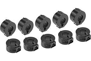 SOURCING MAP Sourcingmap - Fascetta in ferrite da 15 mm, con clip per il filtro RFI EMI per la soppressione del rumore, 10 pezzi, colore: Nero