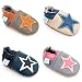 Dotty Fish Soft Leather Baby & Toddler Shoes - Boys - Navy & White Star - 0-6 Months