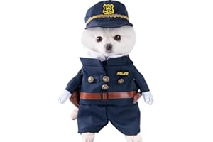 Jackanna Hundekostüm Halloween,Hundepullover Kostüm für Katzen Hund Spaß Kostüm für Kleine, Mittlere, Große, Extra Große Hund Haustier Katze (Polizeibeamter)