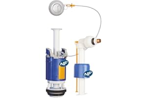 Regiplast 26500 Mécanisme de Chasse Double débit à câble + Robinet Flotteur uni 0500 NF CL 1, Blanc