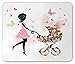 Produktbild BAOQIN Mauspad,Baby Shower Mouse Pad, Young Woman Silhouette with Colorful Flowers and Butterflies Motherhood Theme, Standard Size Rectangle Non-Slip Rubber Mousepad, Multicolor