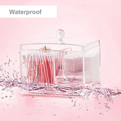 Zindoo Kosmetik Aufbewahrung Organizer Wattestäbchen Acryl Behälter Halter Box 4 Abteile - 3