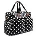 Miss Lulu 4 Piece Polka Dot Baby Nappy Changing Bag Set (Black)