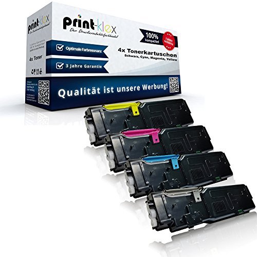 4x kompatible Tonerkartuschen für Dell C2660 DN C2600 Series C2665 DNF C2665 DN C2660 C2665 Black Cyan Magenta Yellow Sparset BK C M Y