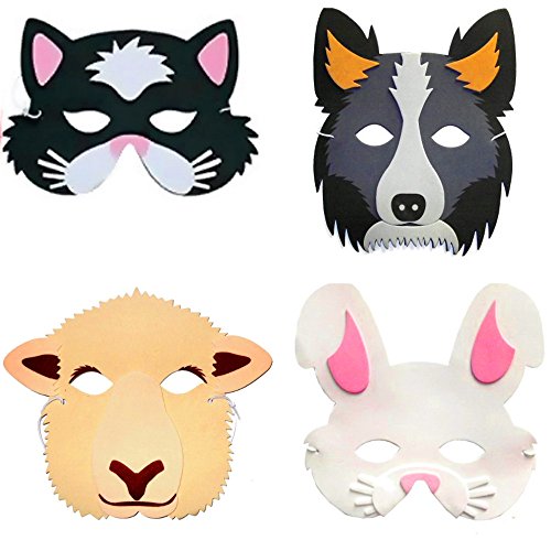 German Trendseller® – 8 x Tiermasken ┃ Bauernhof-Tiere ┃ Schaumstoff Masken┃ für Kinder ┃ Ideal zum Kindergeburtstag und Karneval - 2