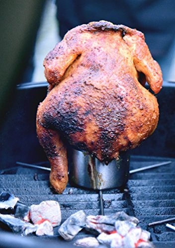 Santos Edelstahl Geflügelhalter und Gemüsekorb Drunken Chicken 3-teilig für Ente, Grillhühnchen oder Grillgemüse für Gasgrill, Kohlegrill oder Kugelgrill - 7