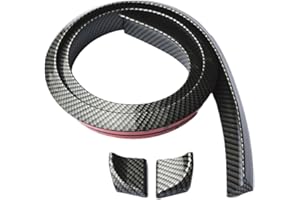 TOTMOX UniV/e*rsal Black 3D Carbon Fiber Trunk Spoiler Lip Kit 4.9FT, Punch-Free Car Rear Spoiler Exterior Rear Spoiler Kit, UniV/e*rsal Car Trunk Spoiler Roof Spoilers Fit Most Cars