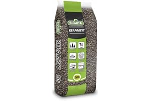 BIOVITA DECORATIVE STONES & GARDEN MINERALS BIOVITA Blähton, Tongranulat zur Drainage 8-16 mm – Blähton Granulat für Zimmerpflanzen 50L