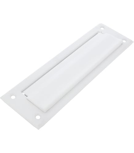 Briefplaat rechthoekig 340x75mm met klep/regenrand PVD messingkleur