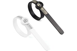 KJZEEX Ringmaßband, Ringgrößenmesser Ringgröße messen Ring Größe Fingerumfang ermitteln bestimmen Größenmesser Fingerumfang Fingergröße, Schwarz Weiß