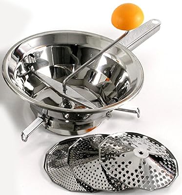 OMAC Moulin à legumes Emanuel 3 inox + 3 grilles inox Ø 24 cm