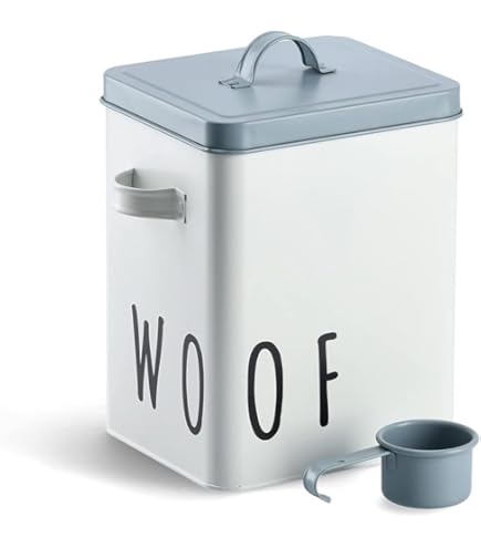 ZoeQide Dog Treats Holder Metal 8.5L Airtight with Lids and Divider