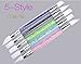 TENI® 5Pcs GEL Nail Art Carving Pen Brushes Silicone Head Acrylic Handle Salon Tool Set