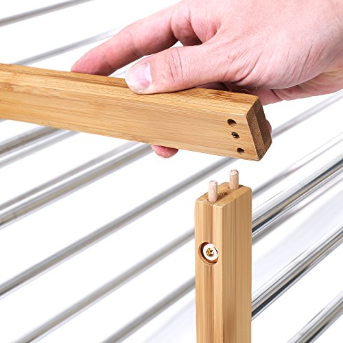 Songmics Schuhregal Schuhablage Schuhständer Schuhschrank Bambus-Edelstahl Badregal Regal 3 Etagen 80 x 50 x 30 cm LBS03N - 8