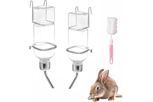 OHH-NANJOO Biberon Lapin, Biberon Cochon d'Inde, BiberonLapin pour Cage, Abreuvoir Lapins, Distributeur Eau Lapins avec Support, Accessoire pour Lapin, Abreuvoir pour Rongeurs Chinchilla écureuil, 180Ml+350Ml