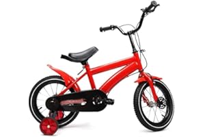 MEHOOSPVN Kids Bike 14 Inch Boys Girls Carbon Steel Alloy Bicycle, Children Bicycle From 3-6 Years, Training Vehicles With Support Wheels Height Adjust Children Bicycle