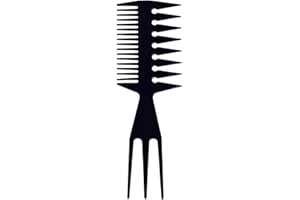 JDXUN Pettine 3 in 1 Capelli Uomo - Set Denti Larghi, Districante, Antistatico per Parrucchieri (Nero)