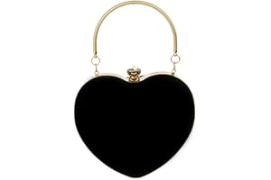 Meliya Women Heart Shaped Clutch Handbag Suede Shoulder Crossbody Purse Evening Pom Party Bag
