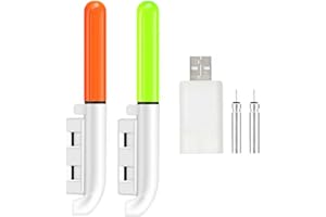 GENERIC Fishing Rod Tip Lights, 2pcs Led Rechargeable Waterproof Red/green Luminous FishingBite Alarm Rod Tip Lights, Cr425, Cr316, Cr311, Cr322 Charger, Led Glow Sticks With Buckle for Night Fishing Light