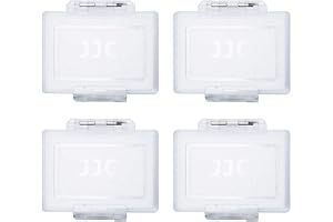 JJC Battery Case for Canon LP-E6, LP-E8, LP-E5, LP-E12, LP-E17 Nikon EN-EL15, EN-EL14, EN-EL3E Sony NP-FW50, NP-BX1, BG1, BD1 Fujifilm NP-W126 Olympus BLN1, BLS5 Battery (4 Pcs Per Set))