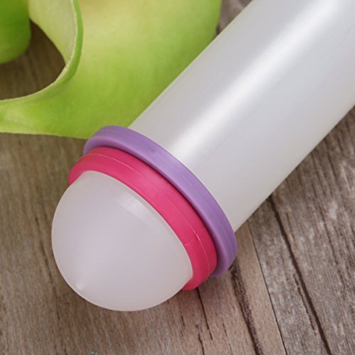 Foxnovo 23 x3 cm .Teigroller Zoll Antihaft-DIY Sugarcraft Fondant Nudelholz Kuchen dekorieren Tool mit Führungsringen (weiß) - 8