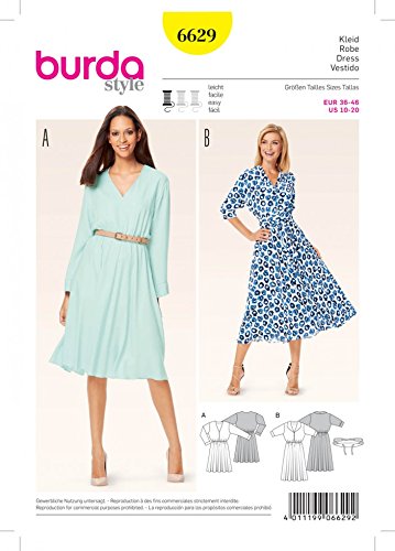 knee length dresses for ladies Burda Easy 9694 Sewing Pattern PARTIALLY CUT Girls' Dress & Pants Size –  Wee Scotty main image 0