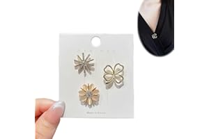 XENQITO 3 stück Broschen Set für Kleidung - Elegante Damen Broschen, Ausschnitt Verkleinern, Anti-Exposure Fixed Brooches Pins, Cardigan Clips, Schleppennadel für Brautkleid, Kleider Clip