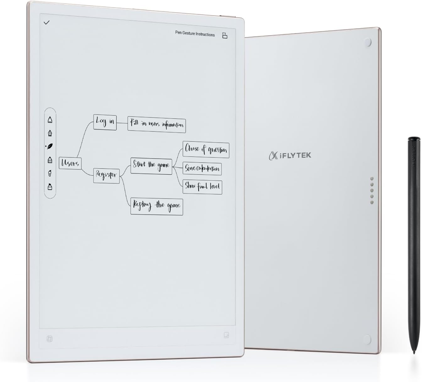 iFLYTEK AINOTE 2 Smart E-Ink Tablet de 10,65 pulgadas | Bloc de notas digital ultrafino para profesionales | Transcripción de IA, traducción y resumen de reuniones | <20 ms de latencia de escritura