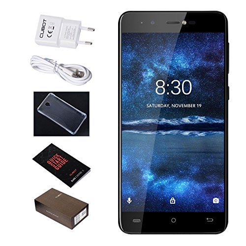 Smartphone ohne Vertrag, Cubot R9 4G Dual SIM Android 7.0 Smartphone, 5,0'' HD Display MT6580 Prozessor 1,3 GHz 2 GB RAM + 16 GB ROM mit Fingerprintsensor ID Handys (Schwarz)