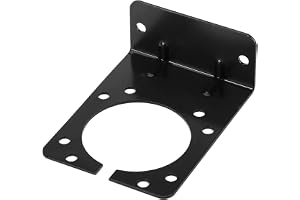 Runaty Black Corrosion Resistant Mounting Bracket, 7 Pin Trailer Connector Plug for Towing Socket Truck