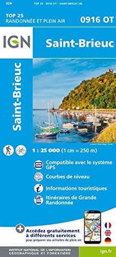 Saint-Brieuc. Carte numéro 0916 OT - échelle 1 cm = 250 mètres en ligne Saint-Brieuc. Carte numéro 0916 OT - échelle 1 cm = 250 mètres en ligne