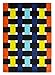 Produktbild Moderner Designer Velours Teppich Orange Grün Schwarz Weiss Muster, Grösse:80x150 cm