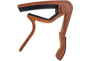 MNIXY Gitarre Capo, Kapodaster Capo Trigger Capodaster Mit Pin Puller für Akustik Gitarre, Ukulele, E-Gitarre, Bass - Holz Farbe