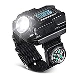 FMTMY 2pc Super Bright Wrist LED-Licht, wiederaufladbare Wasserdichte Taschenlampe Lichtlicht-Uhr mit Kompass, für Running Mountain Climbing Camping Survival Wanderpatrouille